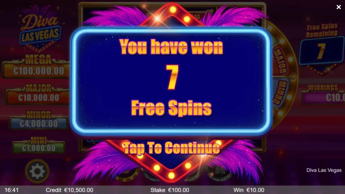 Diva Las Vegas - Start der Bonus Freispiele